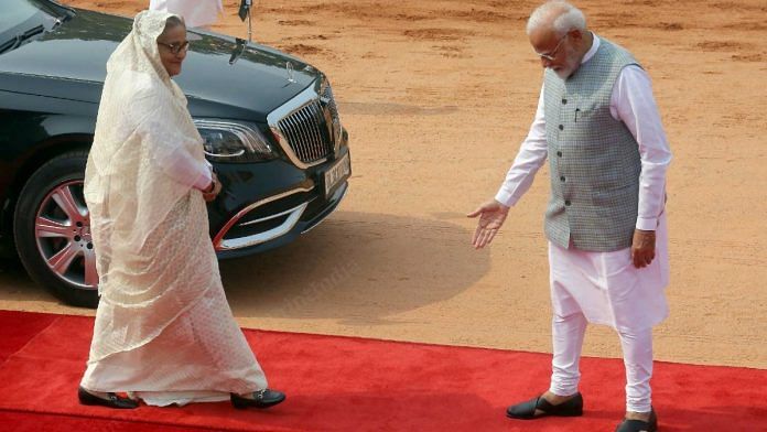 File photo of Bangladesh Prime Minister Sheikh Hasina and Indian PM Narendra Modi | Praveen Jain | ThePrint