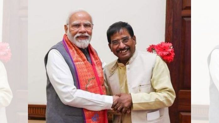 File photo of BJP MP Jagannath Sarkar with Prime Minister Narendra Modi | X/@mp_jagannath