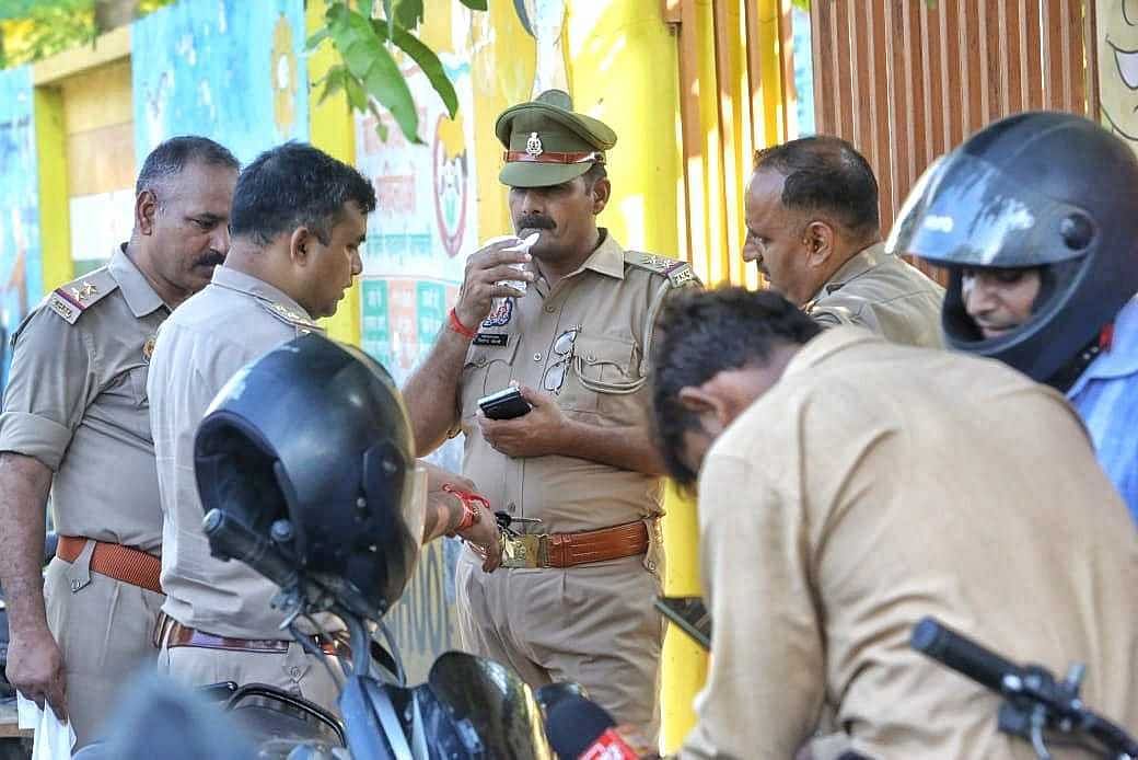 Police outside one of the girls' homes | Praveen Jain | ThePrint