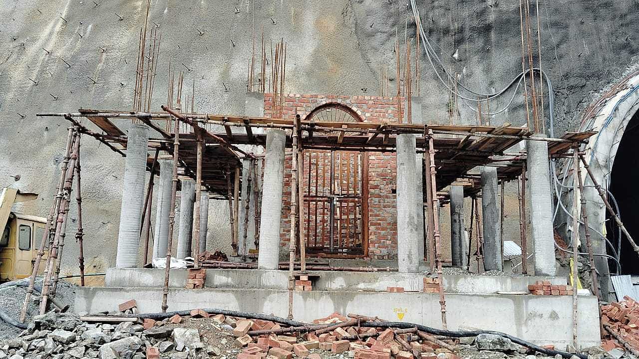 A temple under construction outside the tunnel | By special arrangement