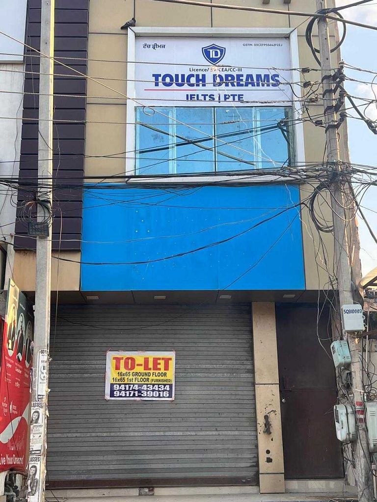 'To-Let' sign at a visa immigration agency office that recently shut down in Bathinda | Photo: by special arrangement