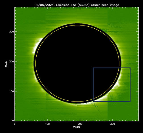 VELC observed the solar corona on 14 May at 530.3 nanometres | ISRO