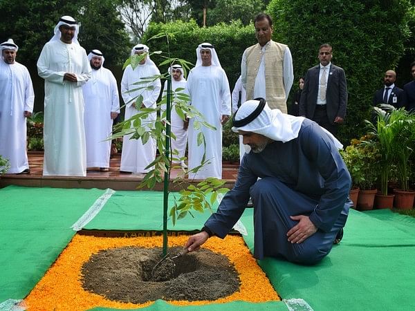 Abu Dhabi crown prince plants sapling at Rajghat, continues historic tradition