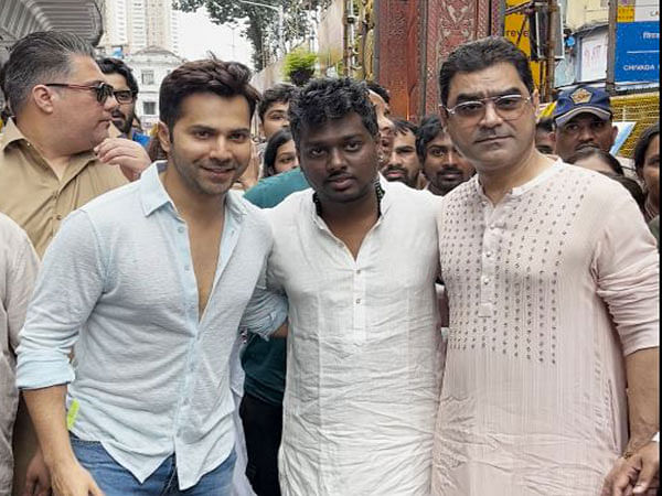 Varun Dhawan seeks blessings at Lalbaugcha Raja with Atlee