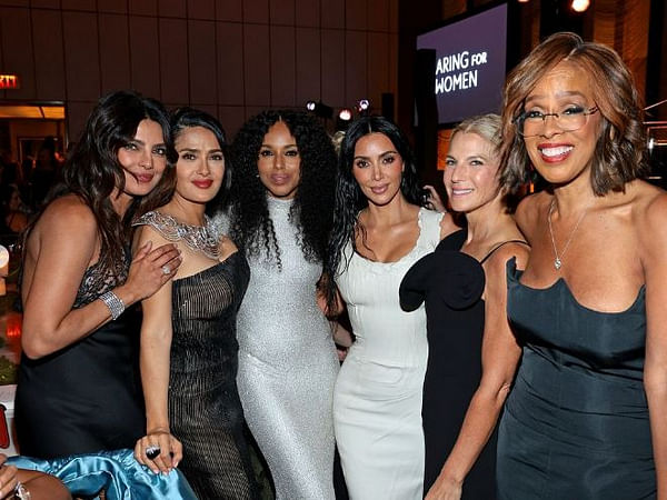 Priyanka Chopra poses with Kim Kardashian, Julianne Moore and others at Kering Foundation's Caring for Women dinner