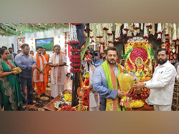 Salman Khan attends Ganpati puja with sister Arpita at Maharashtra CM Eknath Shinde's residence