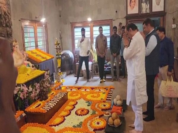 Maharashtra Deputy Chief Ministers Ajit Pawar, Devendra Fadnavis offer prayers at Nana Patekar's Ganeshotsav celebrations