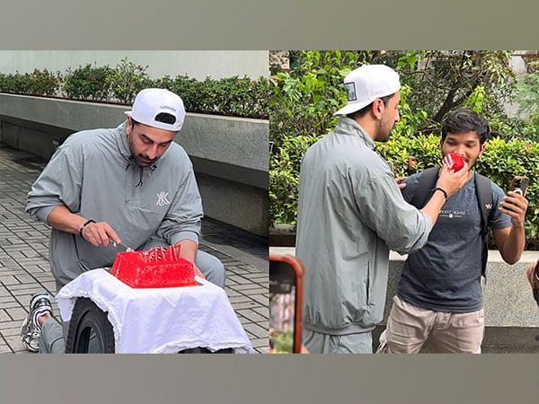 Ranbir Kapoor celebrates birthday with paps, cuts cake and meets fans