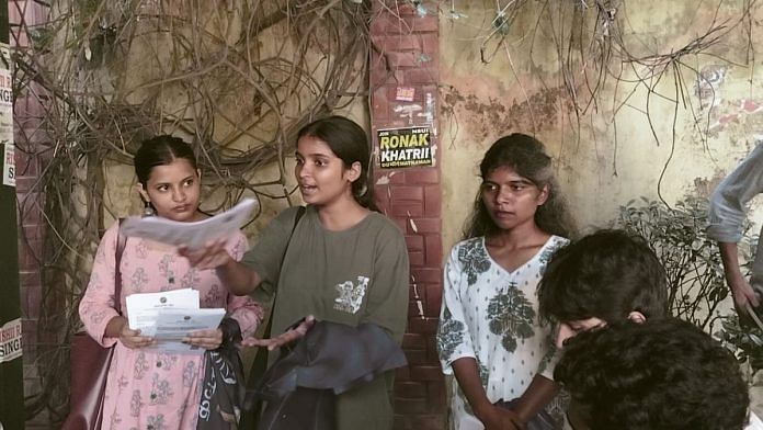 Members of Ambedkar Students’ Association (ASA) campaigning | Photo: Shubhangi Misra | ThePrint