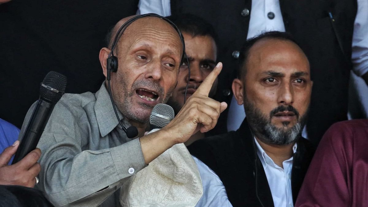 Baramulla MP Engineer Rashid addresses the rally | Praveen Jain | ThePrint Photo