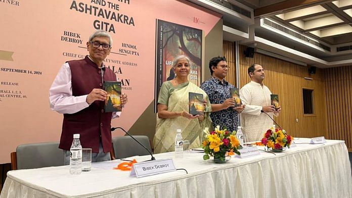 Nirmala Sitharaman and other panellists at the book launch