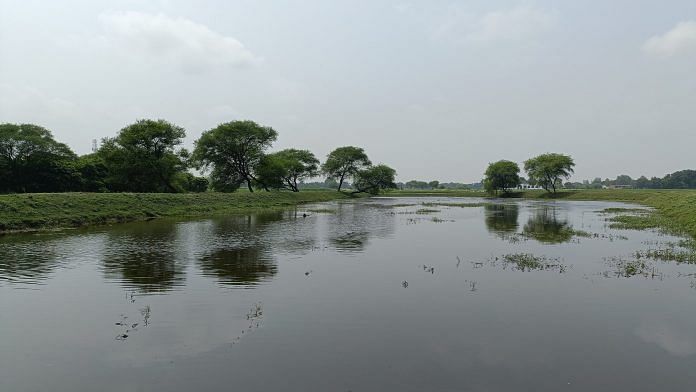 The mouth of the Sakarni River, flowing revitalised near the Khuilan Devi temple in Newari, following the community's efforts for restoration | Photo: Akanksha Mishra | ThePrint