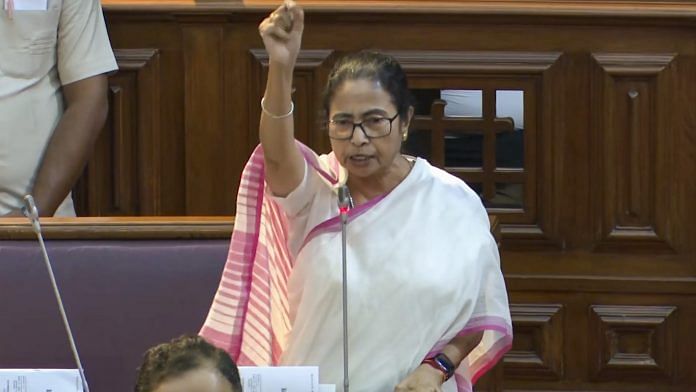 West Bengal Chief Minister Mamata Banerjee speaks after tabling of the Aparajita Woman and Child Bill (West Bengal Criminal Laws and Amendment Bill 2024) during a session of the state Legislative Assembly, in Kolkata, Tuesday | PTI Photo