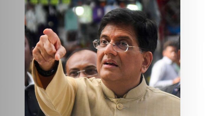 Union Minister Piyush Goyal interacts with people after a press conference, in Mumbai, Wednesday | PTI Photo