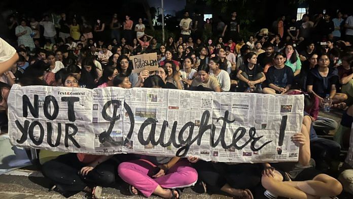 Students staging a protest at Rajiv Gandhi National University of Law, Patiala | By special arrangement