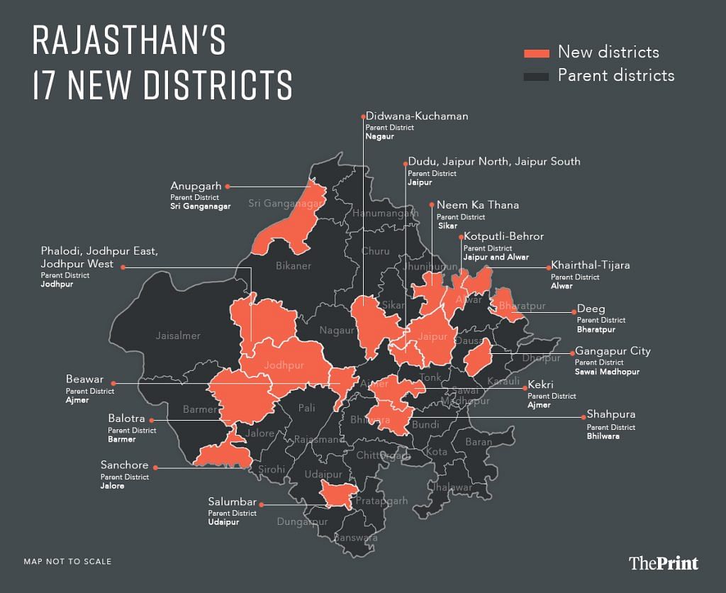 Rajasthan's new districts 