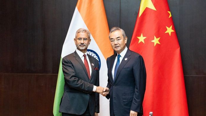 Indian EAM S Jaishankar with his Chinese counterpart Wang Yi on 24 July 2024