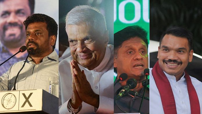 (L-R) Anura Kumara Dissanayake, Ranil Wickremesinghe, Sajith Premadasa, Namal Rajapaksa | Reuters