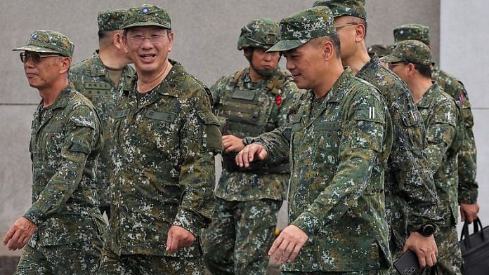 Defence Minister Wellington Koo inspects troops during a live fire exercise at the Fangshan training grounds in Pingtung, Taiwan | REUTERS/Ann Wang/File Photo