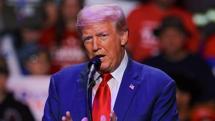 Republican presidential nominee and former U.S. President Donald Trump holds a campaign rally in Indiana, Pennsylvania, U.S. on Monday | REUTERS/Brian Snyder