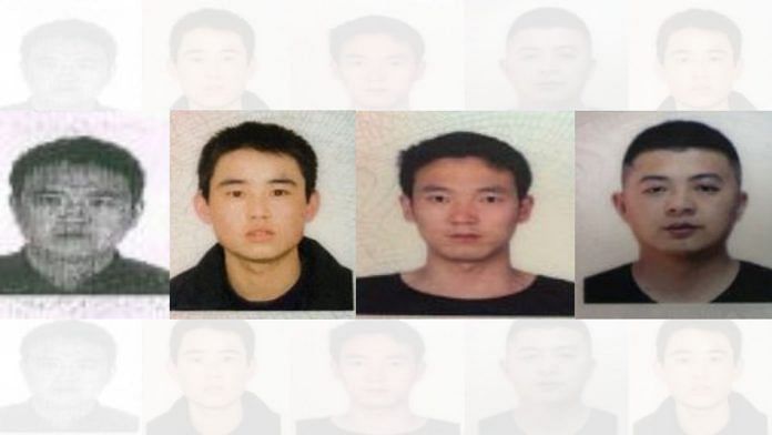 The main accused Pie Pengyun, Huang Liangliang, Zheng Wenjun, Zhang Longlong, and Huang Liangliang, identified by the ED. | By special arrangement