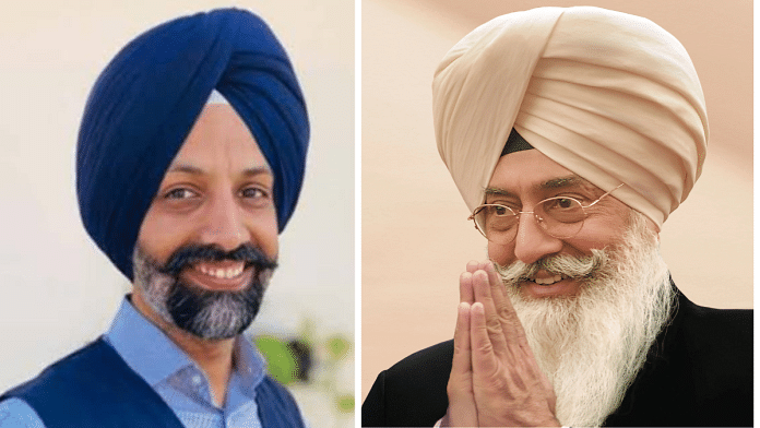 Jasdeep Singh Gill (left) will take over from Gurinder Singh Dhillon (right) as head of Dera Radha Soami Satsang Beas | By Special Arrangement & RSSB