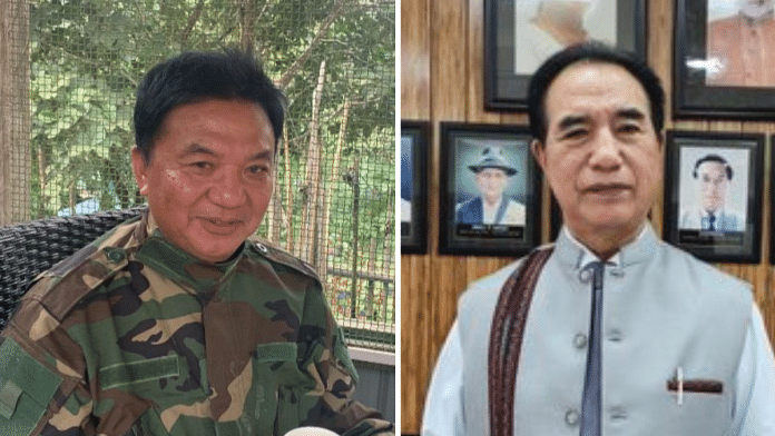 Chin National Front vice-chairman Sui Khar (left) and Mizoram CM Lalduhoma (right) | Pic: ThePrint/@CMOMizoram