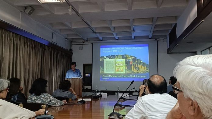 Scholar Philip Lutgendorf giving his lecture on Tulsidas' Ramcharitmanas at IIC, Delhi | Akanksha Mishra | ThePrint