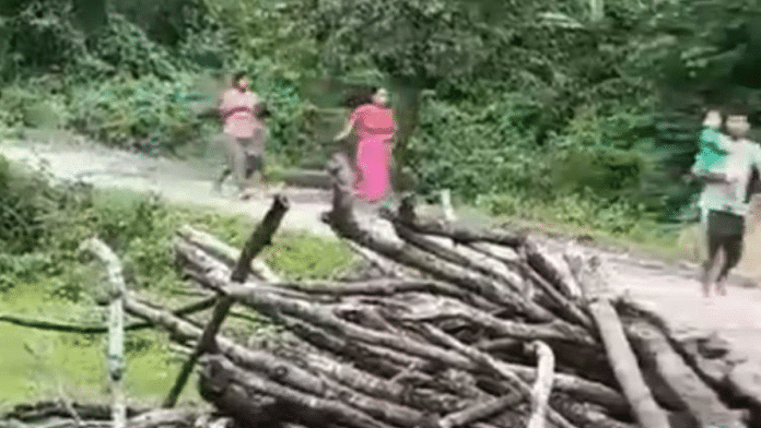 Screengrab from a video showing villagers trying to flee to safety amid gunfire in Koutruk | By Special Arrangement