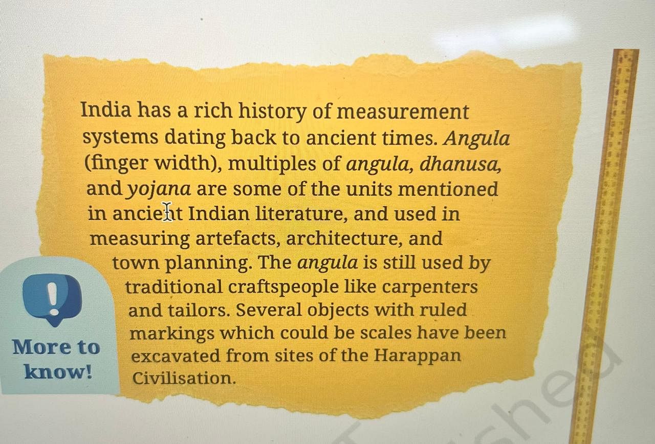 Mention of ancient measurement systems in Chapter 5 of NCERT's new Class 6 science textbook | By special arrangement