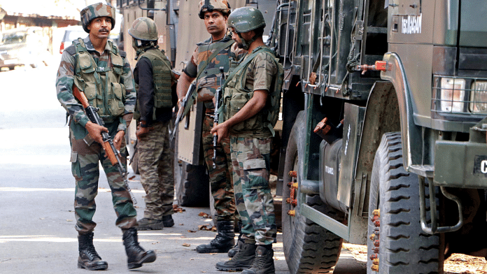 Army personnel stand guard in Jammu and Kashmir | (Representational Image) | ANI File Photo