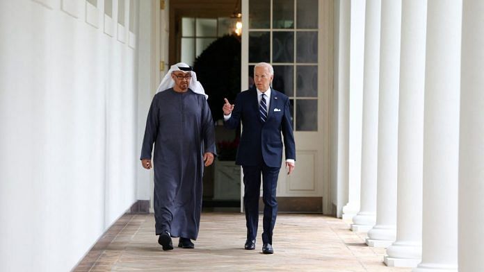 US President Joe Biden and UAE President Sheikh Mohamed bin Zayed Al Nahyan | Reuters