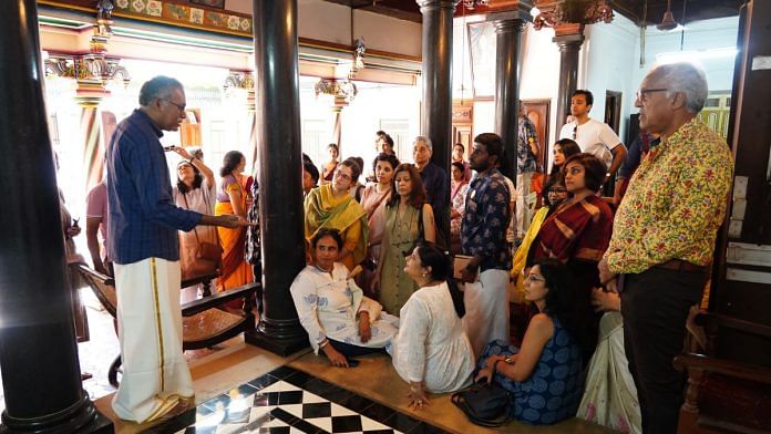 Visitors at the tour of a Chettinad mansion during the 2023 edition of the festival | By special arrangement