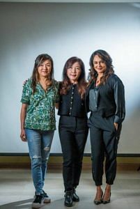 'Demon Hunters' director Mei-Juin Chen with producers Cindy Shyu and Gayathiri Guliani