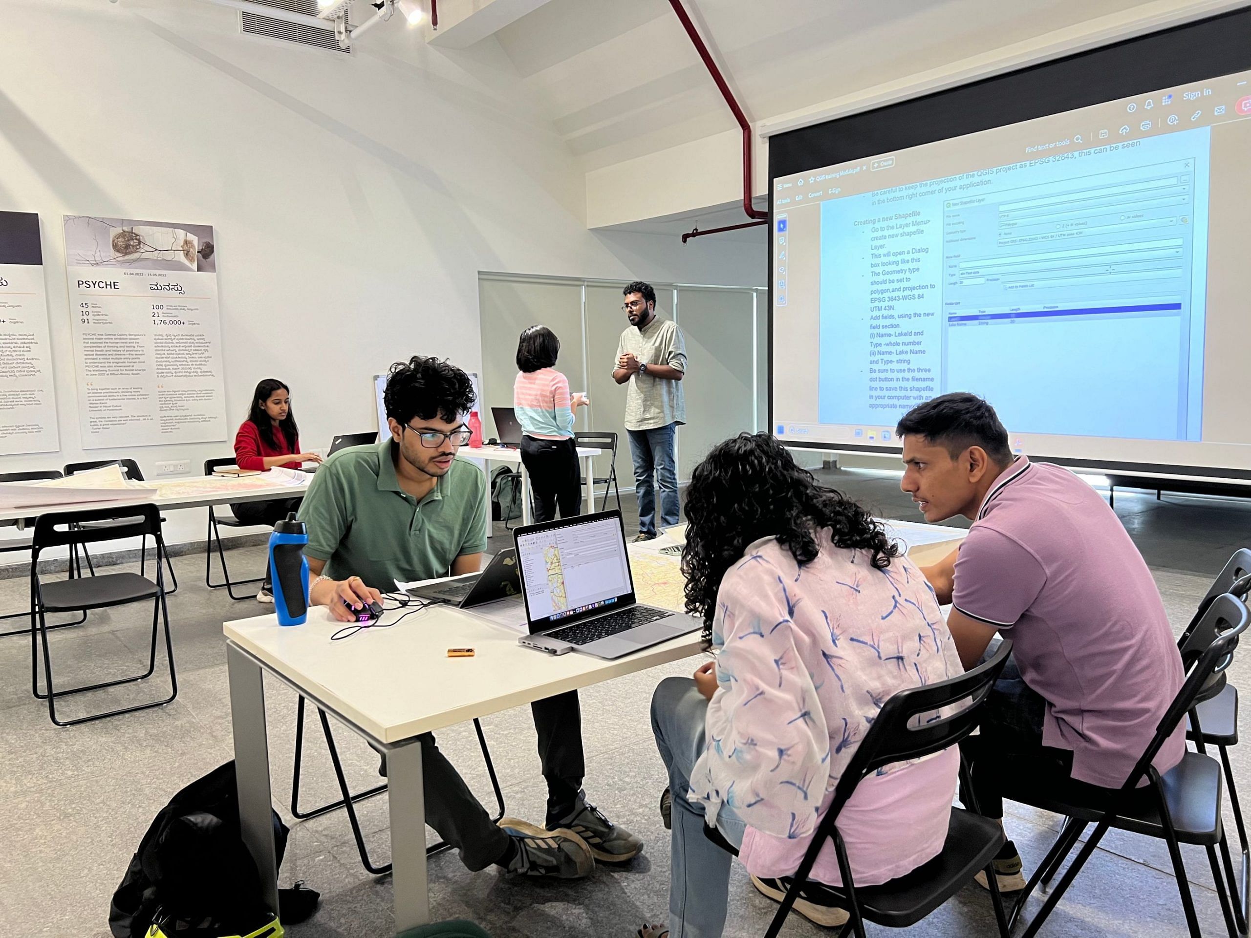 Students compared paper maps to satellite imagery, and used online tools to create digital maps. The objective was to map Bengaluru’s water bodies | Photo: Sandhya Ramesh, ThePrint