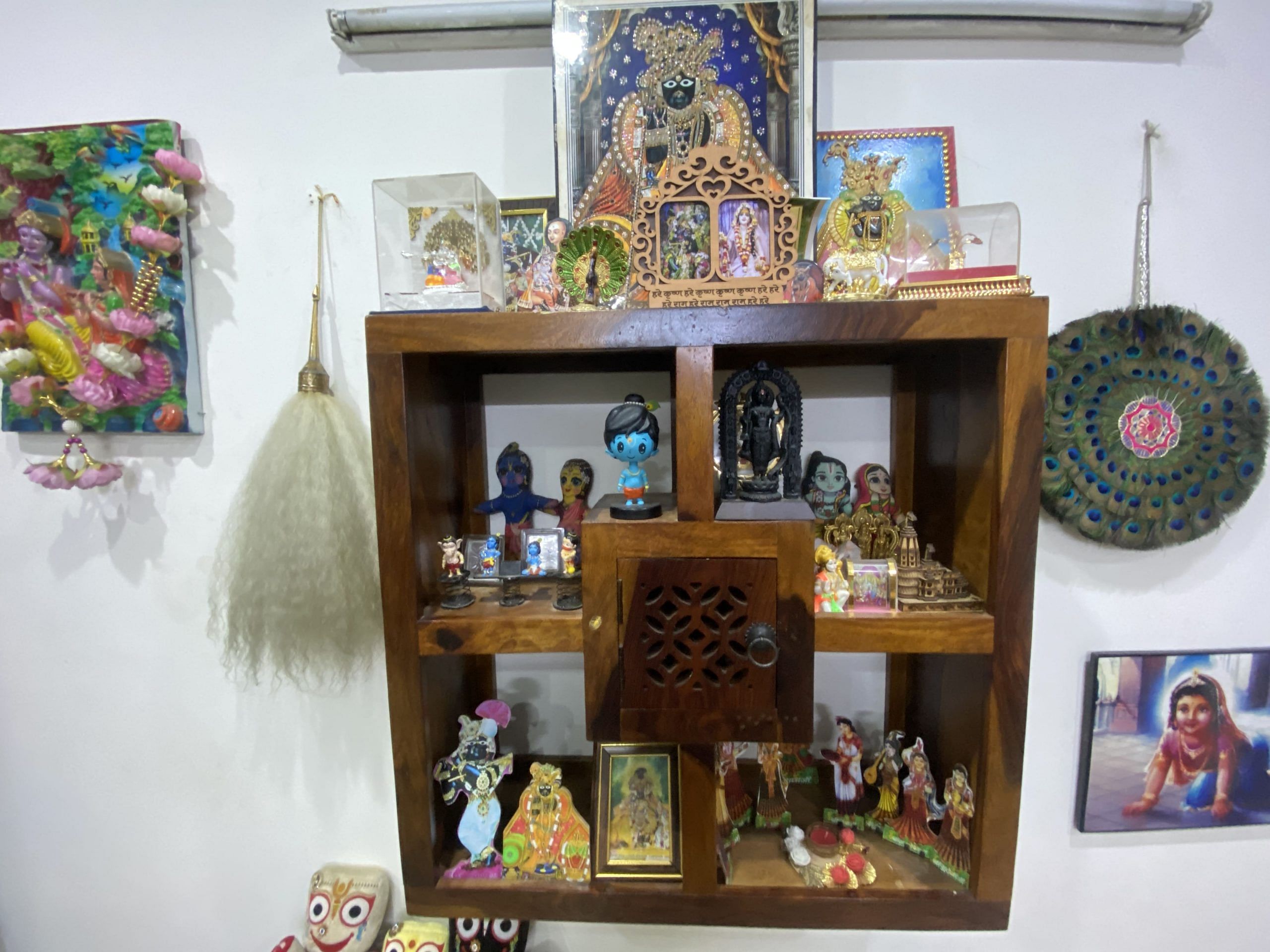 Arora's version of Barsana (town in Mathura, UP, known as the birthplace of Radha) in his puja room