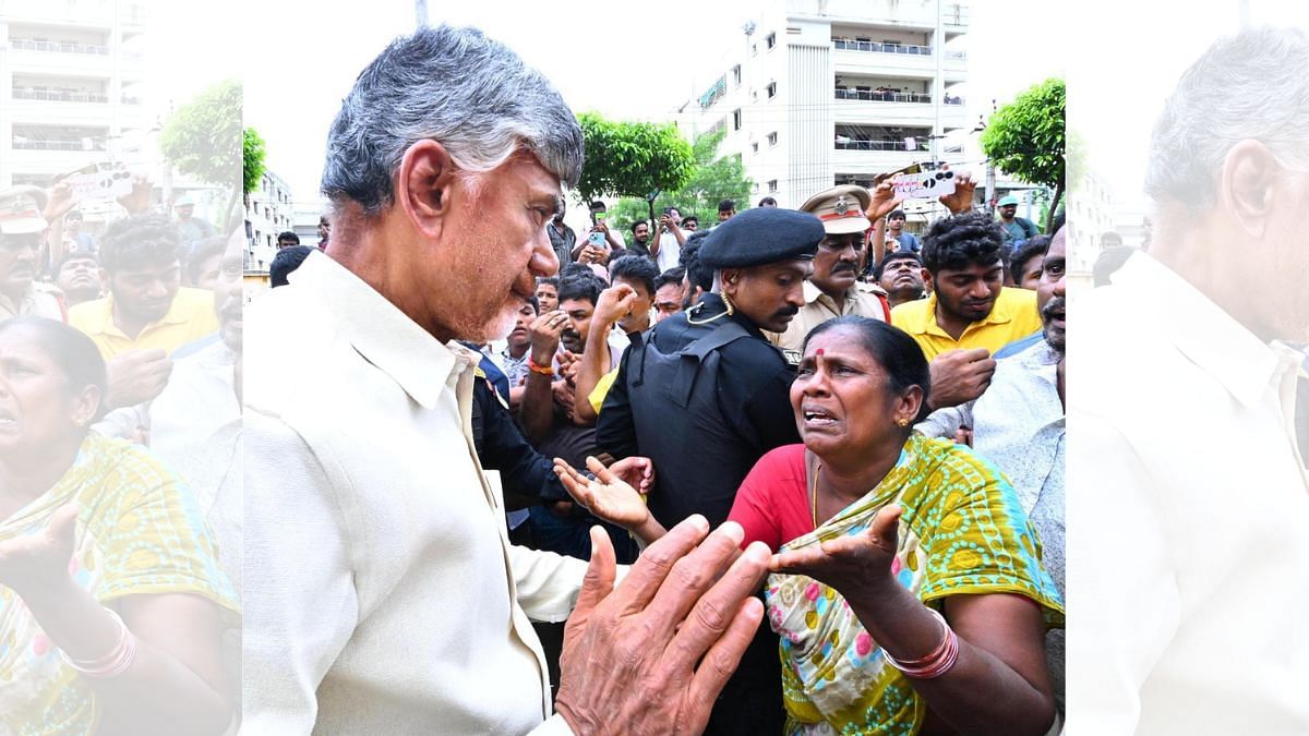 A woman tells CM naidu about her troubles in flood-hit Vijayawada | By Special Arrangement | ThePrint 