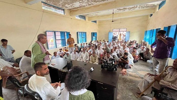 Villagers meeting to protest against stone mining in Haryana's Rajawas village | Special arrangement