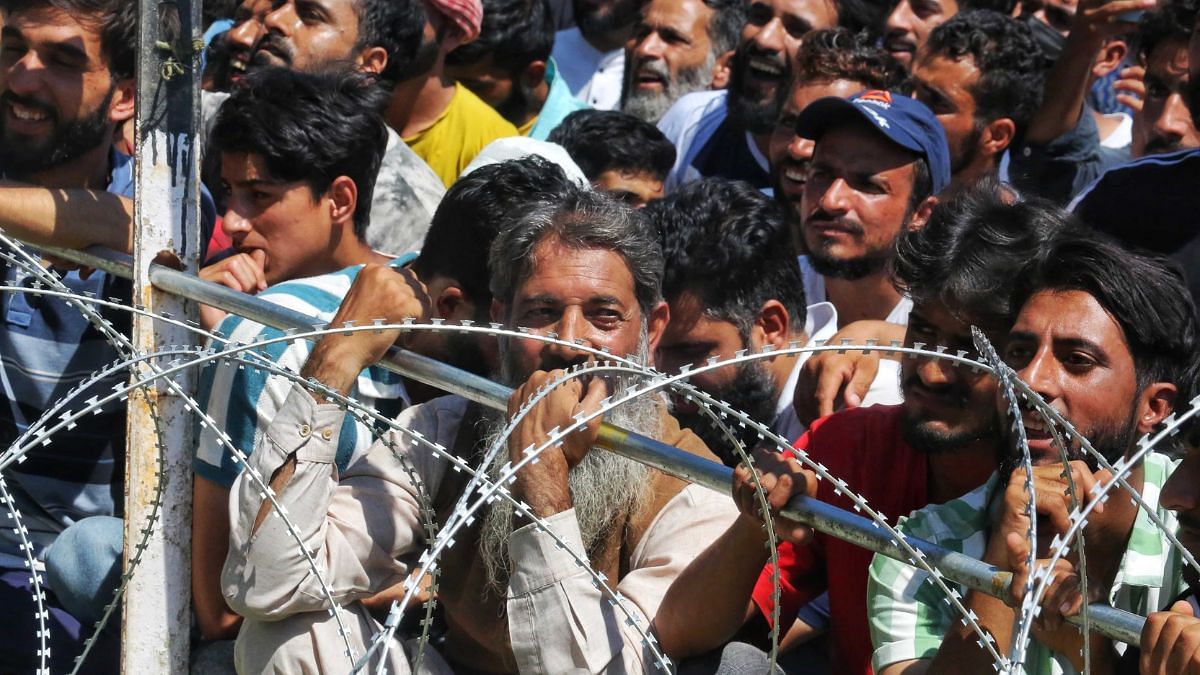 Crowds gathered at Baramulla MP Rashid Engineer's rally | Praveen Jain | ThePrint Photo