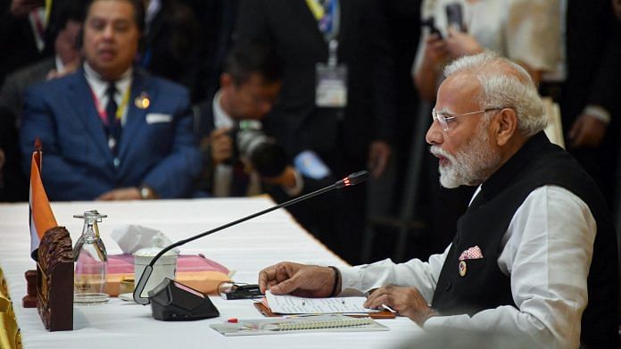 Prime Minister Narendra Modi addresses the 21st ASEAN-India Summit, in Vientiane Thursday | ANI