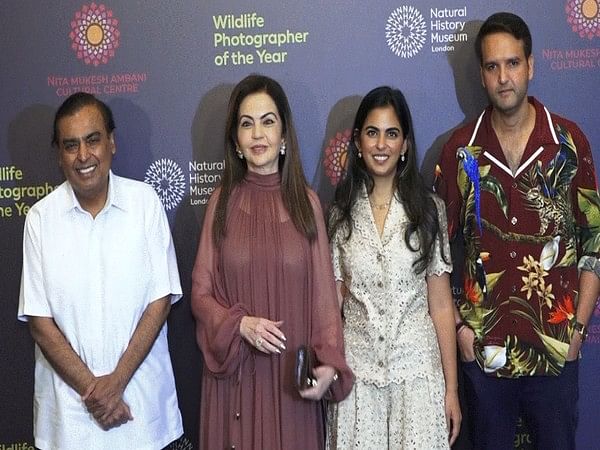 Nita Ambani, Mukesh Ambani arrive at NMACC for  opening night of 'Wildlife Photographer of the Year' 