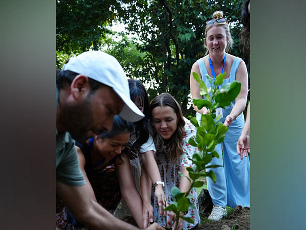 Delhi: Delegation of Content Creators from US, Western Europe plant saplings at Humayun's Tomb complex