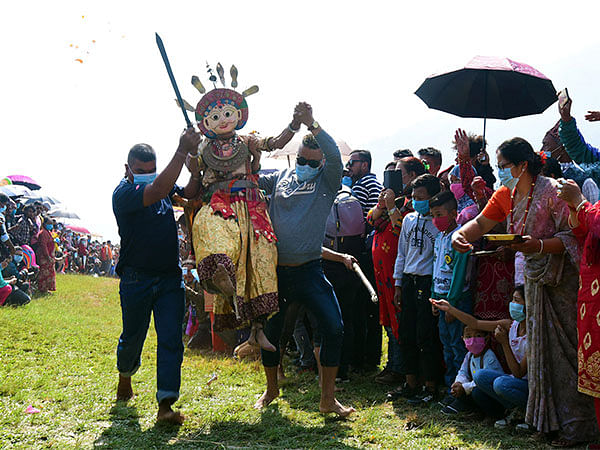 Nepali medieval town celebrates traditional 'Jatra' procession as substitute for 'Dashain'