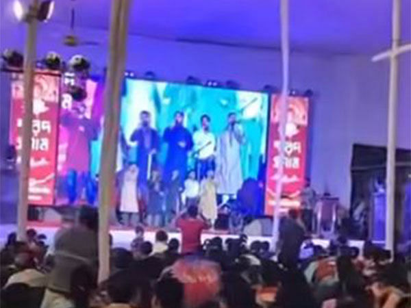 Bangladesh: Islamic songs at Durga Puja pandal, Hindu community objects