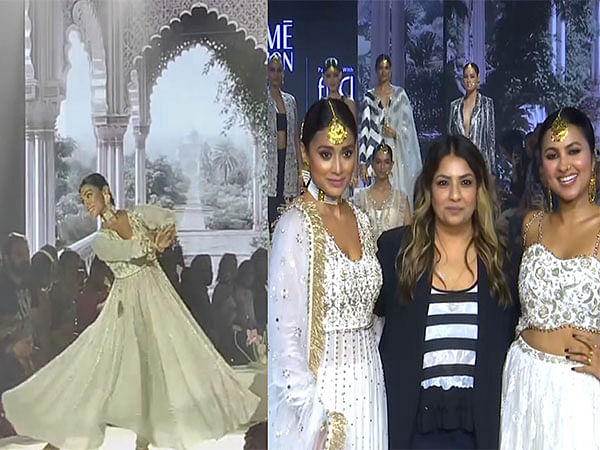 Shriya Saran performs Kathak for designer Payal Singhal at Lakme Fashion Week 2024