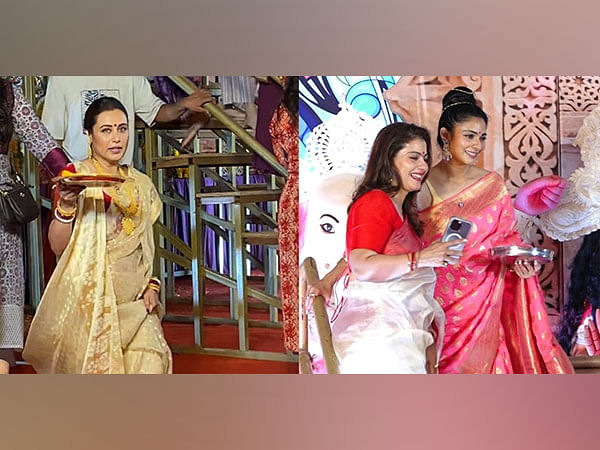  Durga Puja 2024: Rani Mukerji, Kajol perform Sindoor Khela, shine in traditional sarees 