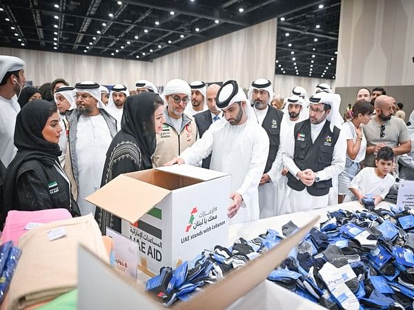 Mansoor Bin Mohammed visits UAE's Lebanon Relief Centre at Expo City Dubai