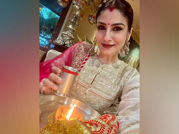 Raveena Tandon rings in Karwa Chauth with love and rituals, see pics