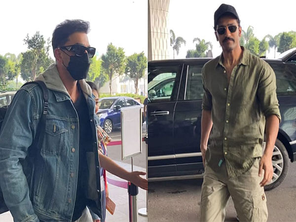 Ranbir Kapoor, Vicky Kaushal spotted at Mumbai airport, Vicky flaunts new look