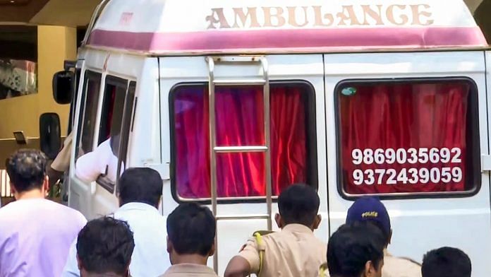 Mortal remains of Baba Siddique brought to his residence, in Mumbai's Bandra, Sunday | ANI